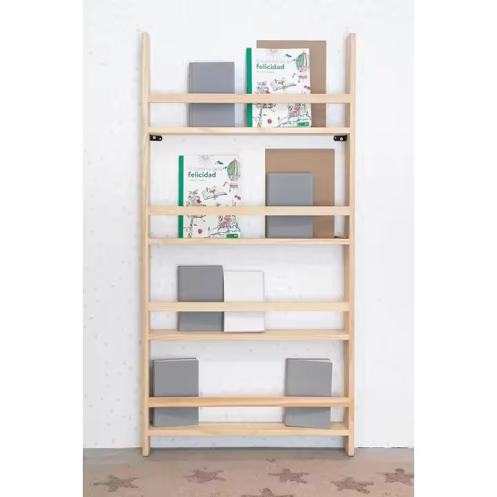 Estantería Montessori/Librería Montessori tamaño M (69 x 141 x 10) realizada 100% en madera natural, Hecho en España de manera artesanal - 1