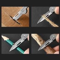 Cuchillo Plegable De Titanio EDC Mini Para Acampar Y Frutas Con Cadena De Llaves Portátil Cuchillo De Emergencia Pendiente Regalo - details 3