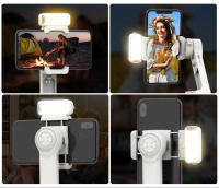 Stabilizador Gimbal A10 Con Tripé Y Luz De Rellenado Para Smartphone Vlog Video De iPhone Telescopio Roda Removible Para Grabación De Video - details 10
