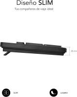 Subblim Business Slim Silencioso, Distribución de Teclado Español (QWERTY), Plug & Play a través de USB, Diseño Plano, Tecleo Silencioso, Negro - details 1