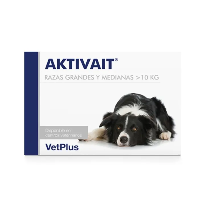 VETPLUS - Aktivait (60 Comprimidos) - Suplemento para disfunción cognitiva en Perros de Raza Mediana y Grande >10 kg - 1