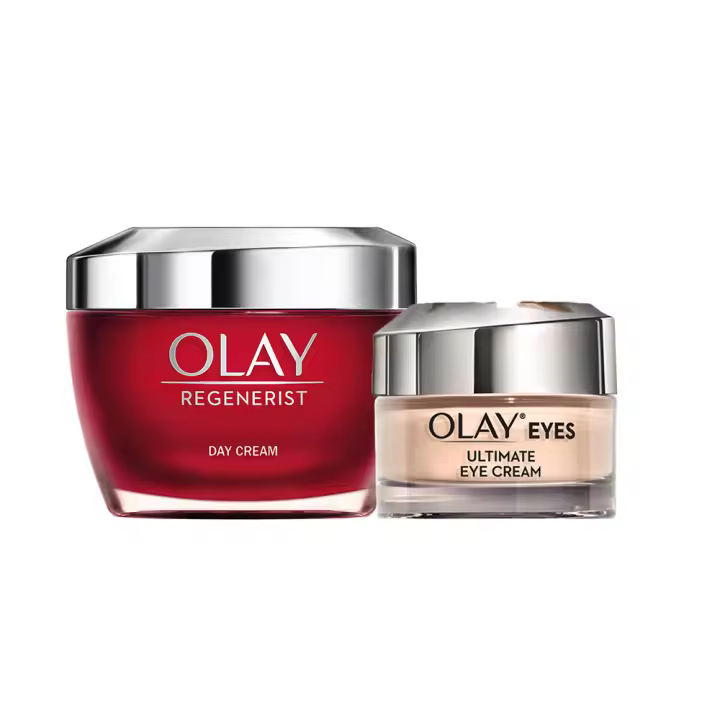 Olay Regenerist Crema Facial De Día, Hidrata Al Instante Y Durante 24H, Piel Más Firme En 14 Días, Olay Eyes Ultimate Eye Cream Para Ojeras, Arrugas Y Bolsas, Tecnología 3-En-1, Anti-Edad, De Uso Diario 50+15ml - 1