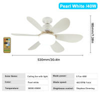 Ventilador De Techo Con Luz LED De 30W Base E27 Control Remoto 3 Modos De Iluminación Ajustables Alta Potencia De Viento Moderno - details 4
