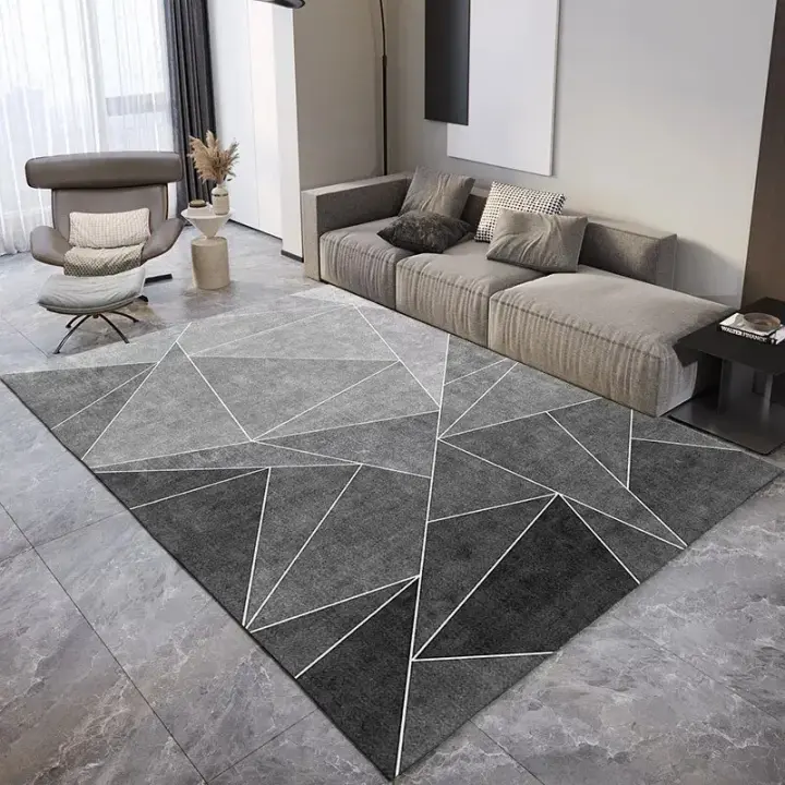 Carpetas Geométricas Simples De Cristal Para Sala De Estar Dormitorio Oficina Entrada Resistente a La Suciedad No Esmerilante Tejido De Poliéster 100% Antideslizante Y Resistente Al Envejecimiento - 1