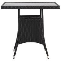 vidaXL Mesa de jardín 80x80x74 cm ratán sintético negro - details 2