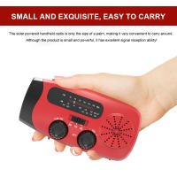 Radiófono Multifuncional Portátil Con Crank Solar Y USB FM/AM/WB Radio De Emergencia conLinterna Y Power Bank Resistente Al Agua - details 4