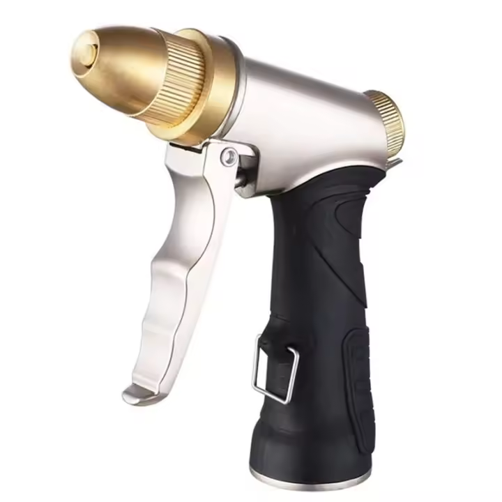 Pistola de Manguera de Jardín con completa Boquilla de estaño, pistola de Riego de Agua de alta presión resistente ajustable de Chorro a spray - 1
