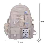 Mochila Kawaii De Japón Para Niñas De Escuela High School Con Múltiples Bolsillos Mochila Harajuku Para Mujeres De Nylon Resistente Color Negro Azul Blanco Rosa Morado - details 2