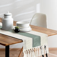 Corredor De Mesa Boho Otoño Hecho De Algodón Con Borlas Decoración Macramé Para Sala De Estar Ropa De Mesa De Granja - details 10