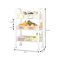 LUTODY - Carro de Almacenamiento Organizador Metálico de Varios Niveles con Ruedas, Carrito Auxiliar Compacto, Verdulero, Frutero, Multiuso para Cocina - details 6