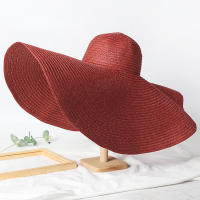 Sombrero De Playa Para Mujer Grande Y Plegable Con Protección UV Sombrilla De Verano De Paja Estilo Casual Para Bodas - details 24
