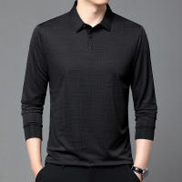 Camisa Polo Para Hombre De Color Sólido Casual Manga Larga Transpirable Cómoda Versátil Top Moda Negocios - details 13