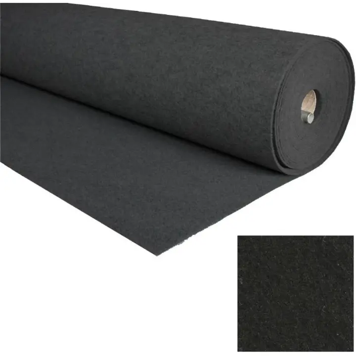 ALFOMBRAS IBERIA | Alfombra Ferial | Moqueta por Metros Decoracion Pasillo, Bodas, Eventos | Moqueta Ferial Disponible en Varias Medidas | Color: Negro (5mx100cm) - 1