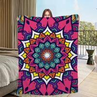 Manta De Plush Suave Y Cálida De Cuatro Estaciones Estilo Mandala Para Sofa Sala De Estar Dormitorio Oficina Viaje Regalo - details 4