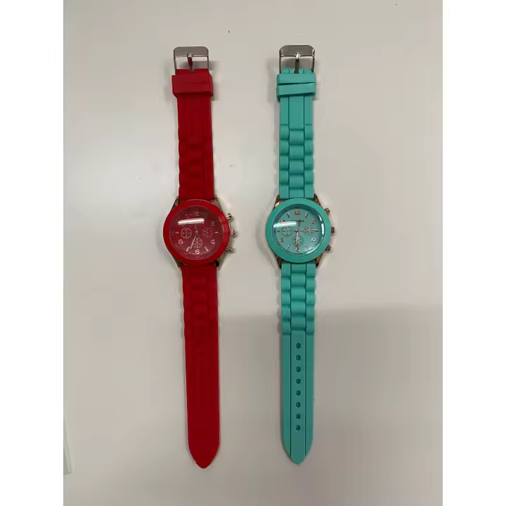 Pack de 2 Relojes de Plástico y Silicona - Rojo y Azul (Sin Pila) - 1