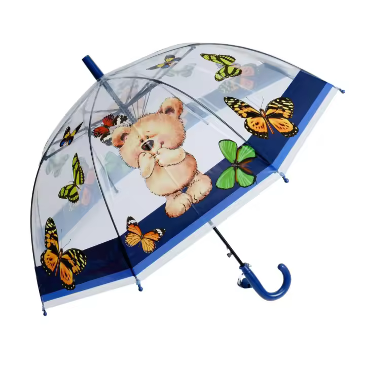 J.S ONDO Paraguas Transparente Bastón Plegable, 50cm Cerrado de NIÑO O NIÑA, Automático, 8 Varillas Resistente Al Viento,DIBUJO ANIMADO - 1