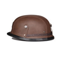 Casco De Motocicleta Retro Vintage Marrón Para Hombres Casco Moto PU Scooter Cafe Racer Para Verano Protección Ciclismo Bicicleta - details 3