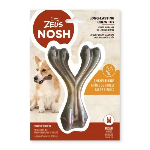 Zeus Hueso en forma de Y mordedor con aroma Zeus Nosh Strong Sabor: Pollo Tamaño: 15cm - 1