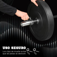 SPORTNOW Barra de Pesas de Acero 180 cm Ø50 mm con 2 Presillas Carga 200 kg Barra Olímpica para los Discos de Ø5 cm Entrenamiento en Gimnasio Casa Negro - details 5