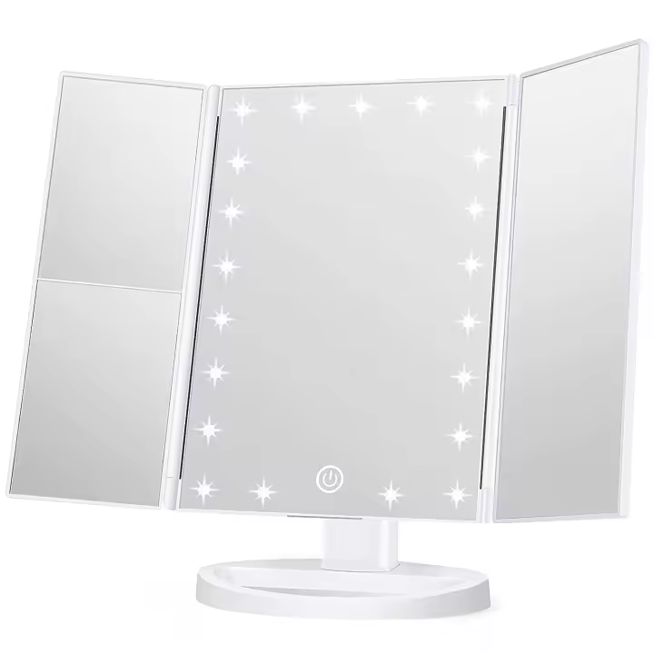 Espejo de Maquillaje LED Tríptico Wdruz con Aumento - 1