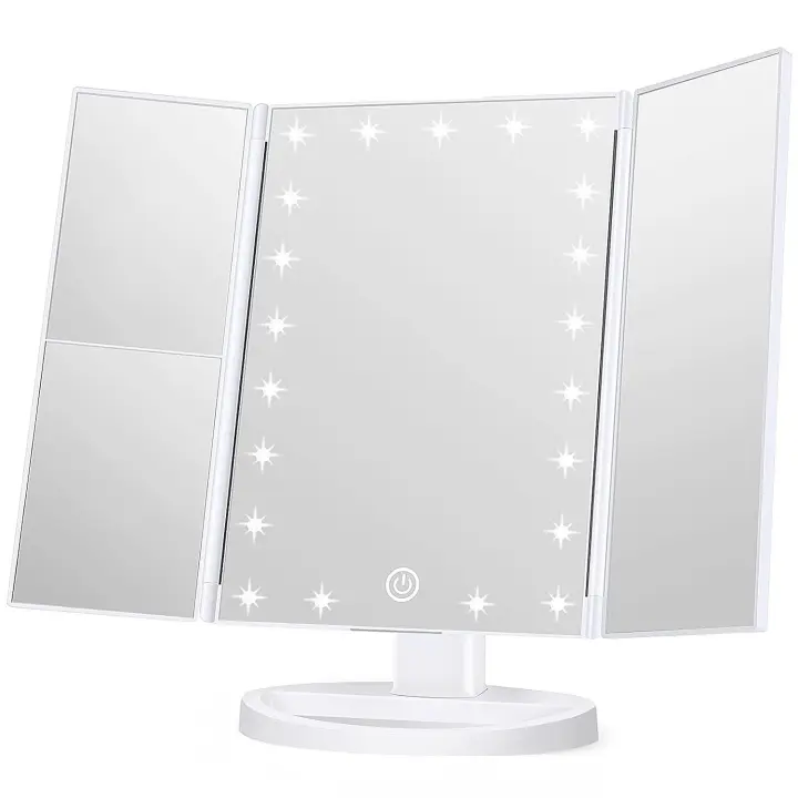 Espejo de Maquillaje LED Tríptico Wdruz con Aumento - 1