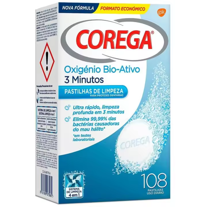 Corega Oxígeno Bio-Activo 108 Tabletas - 1
