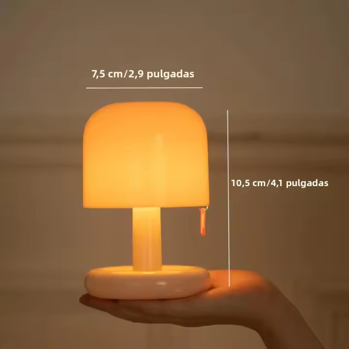 Lámpara De Mesa LED En Forma De Hongo Con Sensor Táctil Y Iluminación Rechargeable Luz De Ambiente Para Decoración Nórdica Luz De Noche Con Efecto Atardecer Para Decoración Del Hogar - 1