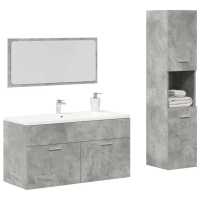 vidaXL Set muebles de baño 2 piezas madera contrachapada gris hormigón 90 x 38.5 x 46 cm - details 0