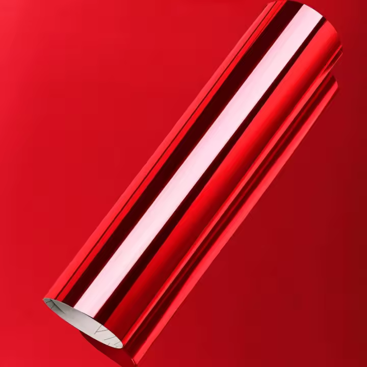 Pegatina De Espejo De Cobre Rojo Premium Estirable Adhesiva Para Coche Película De Embalaje De Decalcomanía Con Suelo De Aire Para Adornos Automóviles - 1