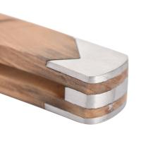 Afeitadora De Seguridad Para Hombre Con Mango De Madera Retro 10pcs Cabeza De Cuchilla Plegable Herramientas De Limpieza Y Cuidado Del Rostro - details 2