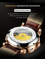 Reloj Mécanico Para Hombre TEVISE 2025 Resistantes Al Agua Con Fase Lunar Cuero De Lujo Automático De Marca Top Reloj De Pulsera - details 6