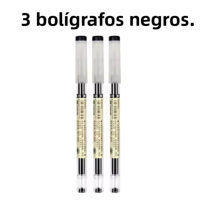 Juego De Bolígrafos De Gel Fina 0.35mm Azul Negro Rojo Recargables Para Escuela Y Oficina Estudiantes Dibujo Suministros De Papelería - 1