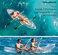 InnovaGoods® Kayak Hinchable 2 plazas, Kayak Hinchable Transparente 312Cm, Kayak Hinchable con 3 cámaras de Aire, 2 Asas de Transporte, 2 remos Desmontables, 2 Asientos hinchables, hinchador Manual. - details 0