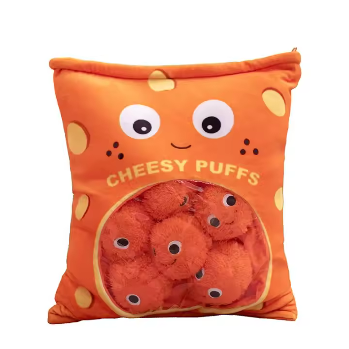 Juguete De Peluche Lindo En Polvo De Queso 6 Piezas Almohada De Snack Para Niños Regalo De Cumpleaños Para Niño Y Niña - 1