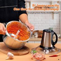 Picadora de carne eléctrica de acero inoxidable, 5L de gran capacidad, puede ajustar la picadora de carne en tres niveles, picadora de carne de cocina para el hogar, para carne, verduras, cebollas y frutas, etc. - details 1