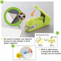 Estapillador Sin Clavos Para Libros Y Papel Estación Escolar Y De Oficina Portátil Y Seguro Sin Necesidad De Clavos Material Plástico - details 8