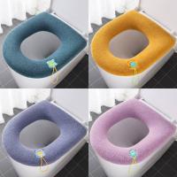 Cubierta De Inodoro Gruesa Y Cálida Funda De Almohadilla Lavable Para Inodoro Funda De Asiento De Baño Accesorios De Baño Ecológicos Hechos De Algodón De Larga Estancia - details 0