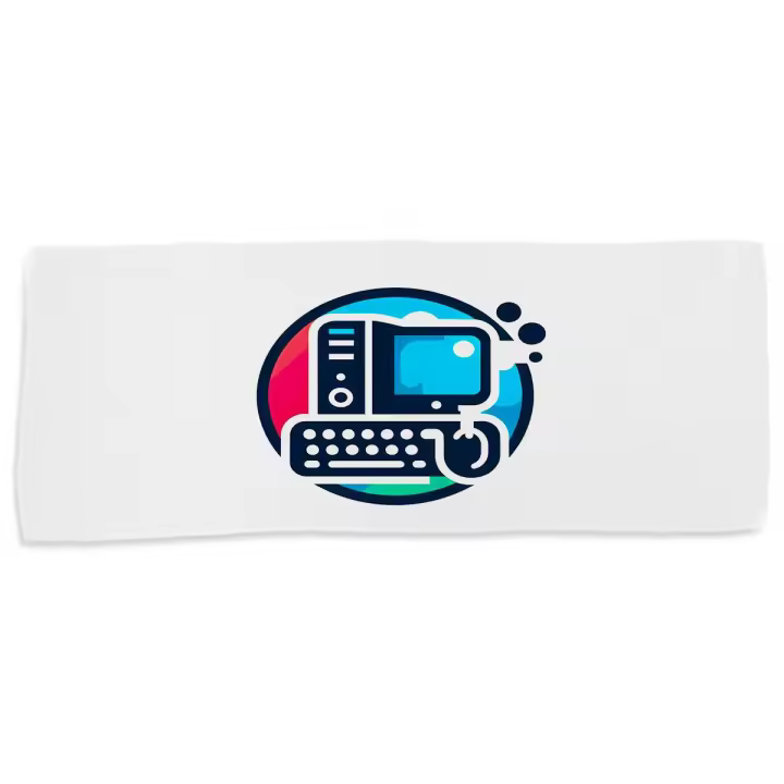MERCHANDMANIA TOALLA MEDIANA GIMNASIO ABSORBENTE logo profesional informatico pc ordenador suave con bolsita - 1