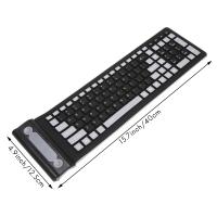 Mini teclado inalámbrico de silicona suave, portátil, Flexible, enrollable, resistente al agua, lavable, con receptor USB para PC, tableta y portátil - details 5