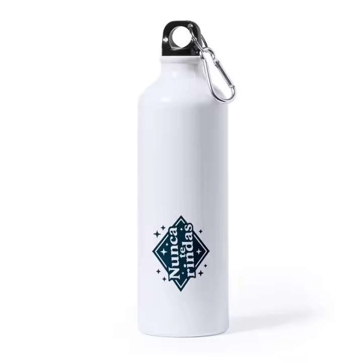 MERCHANDMANIA Bidón Grande 800 ml acero inoxidable frase motivadora gimnasio deporte motivacion deporte deportivo con mosqueton botella - 1