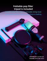 Micrófono Profesional Para Juegos De Computadora Condensador USB Para Streaming En Vivo Podcast Estudio Micrófono Karaoke Kit De Microfonos Para PC Y Portátil - details 6