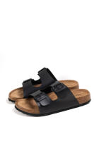 Sandalias de hombre con doble hebilla en polipiel y suela de corcho Chanclas planas cómodas plantilla acolchada Paloma Wang - details 1