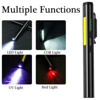 Linterna LED Recargable USB Mini Portátil Con Clip De Bolígrafo Impermeable Y Imán Para Trabajo Emergencias Exteriores - details 1