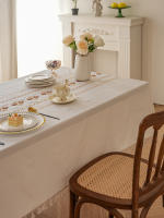 Mantel Antideslizante Impermeable Con Borlas En Cuadros Amarillo Café Para Decoración De Comedor Cocina Sala De Estar - details 3