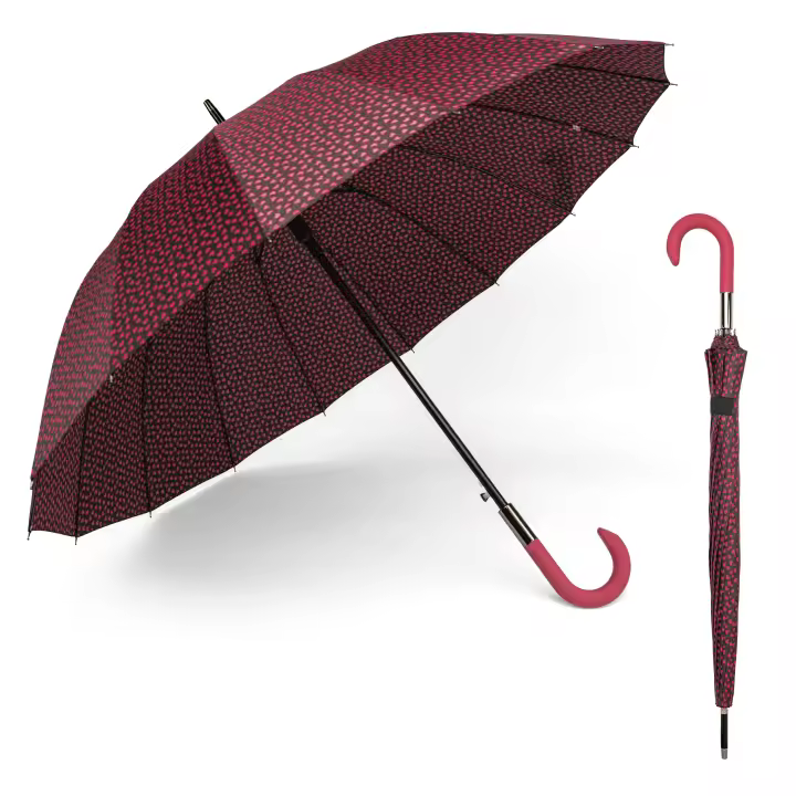 NQT Paraguas Largo Clásico Grande Automático y Resistente al Viento Rojo Azul Negro Cerceta Marron - 1