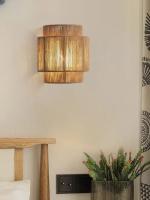 Lámpara De Pared De Hemp Retro Tejida En Rattan Iluminación Decorativa Para Sala De Estar Dormitorio Pasillo Decoración De Casa - details 1