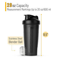 Botella De Fitness 600ml 20oz Shaker Plástico Portátil Para Entusiastas Y Atletas Material ABS - details 3