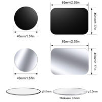 TEMCO 4 Láminas metálicas para movil, Placa Metal Adhesiva para Iman Coche movil 4 Piezas - Chapas metalicas Muy Finas con Adhesivo para Soporte de movil para coche, para Soporte magnético, Plateado & Negro - details 6