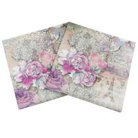 20 Piezas De Servilletas De Papel Impresas Con Rosa Para Decoración De Eventos Y Fiestas Tamaño 33cm*33cm Decoupage Desechable Estilo Dobby - details 4