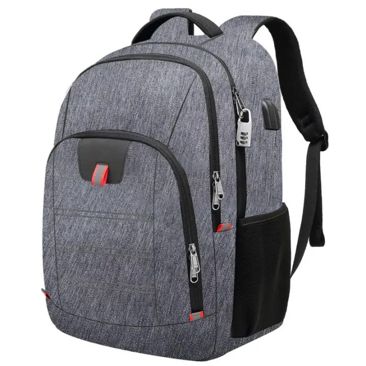 Mochila para computadora portátil de 17,3 pulgadas, mochila para computadora portátil antirrobo para viajes de negocios, ultrafina y duradera con puerto de carga USB, bolsa para computadora impermeable, adecuada tanto para hombres como para mujeres, - 1